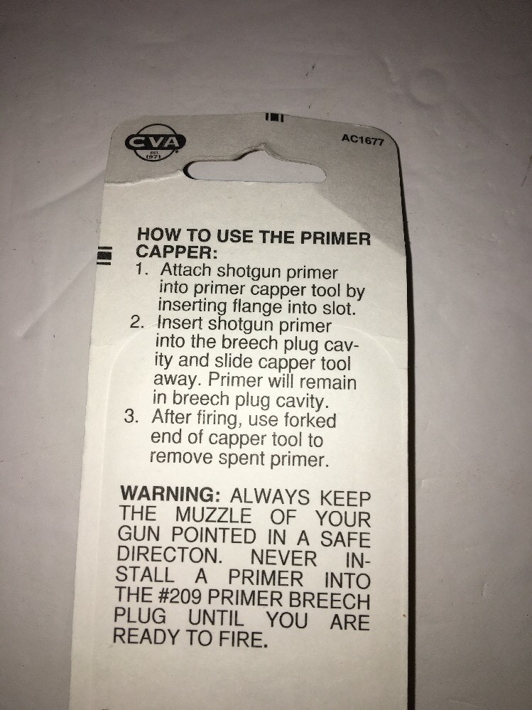 CVA #209 Shotgun Primer Capper Extractor Tool AC1677 Capping Removal Shot Shells