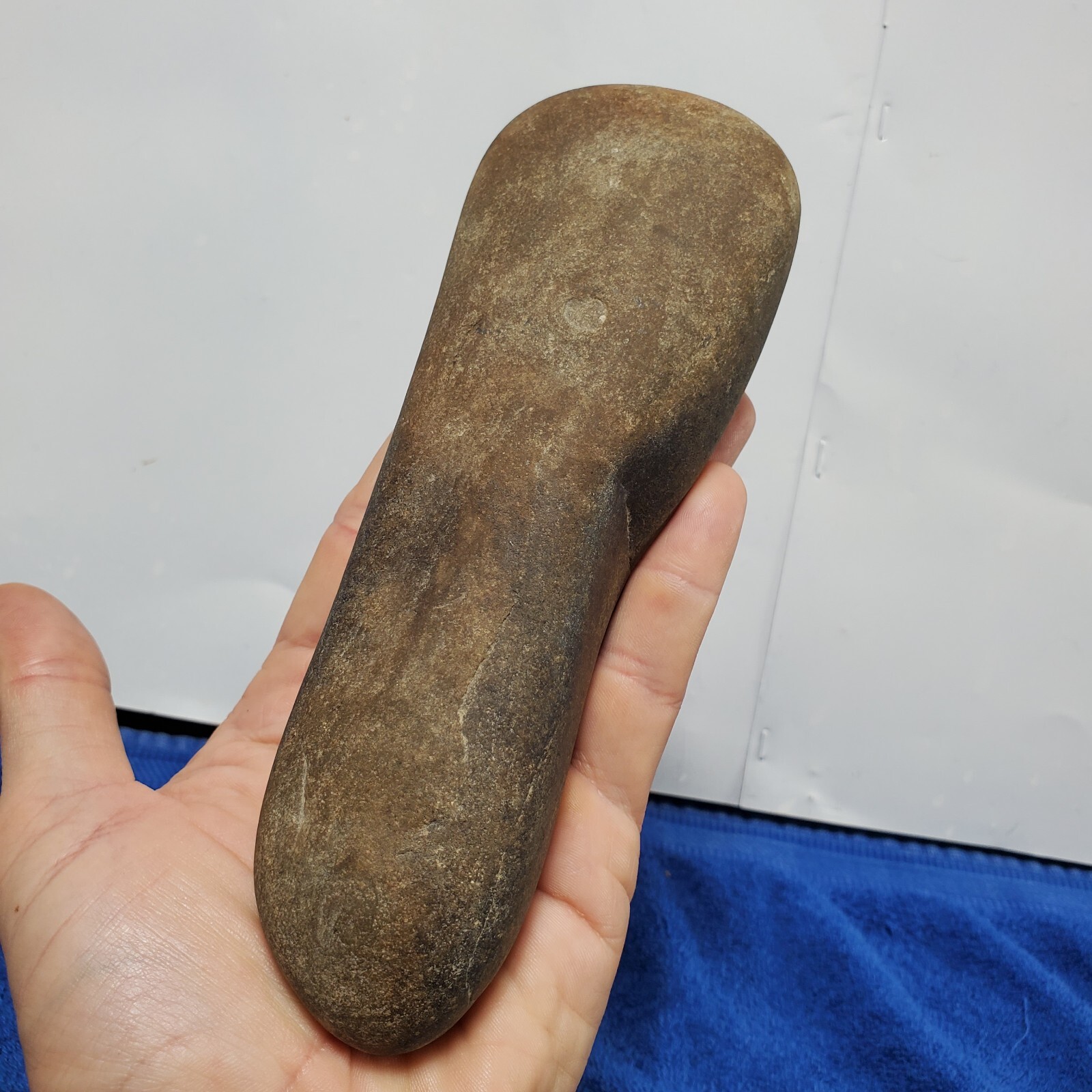 Celt Artifact 7" Indian Hardstone Club Polished Native Stone Tool Pennsylvania?