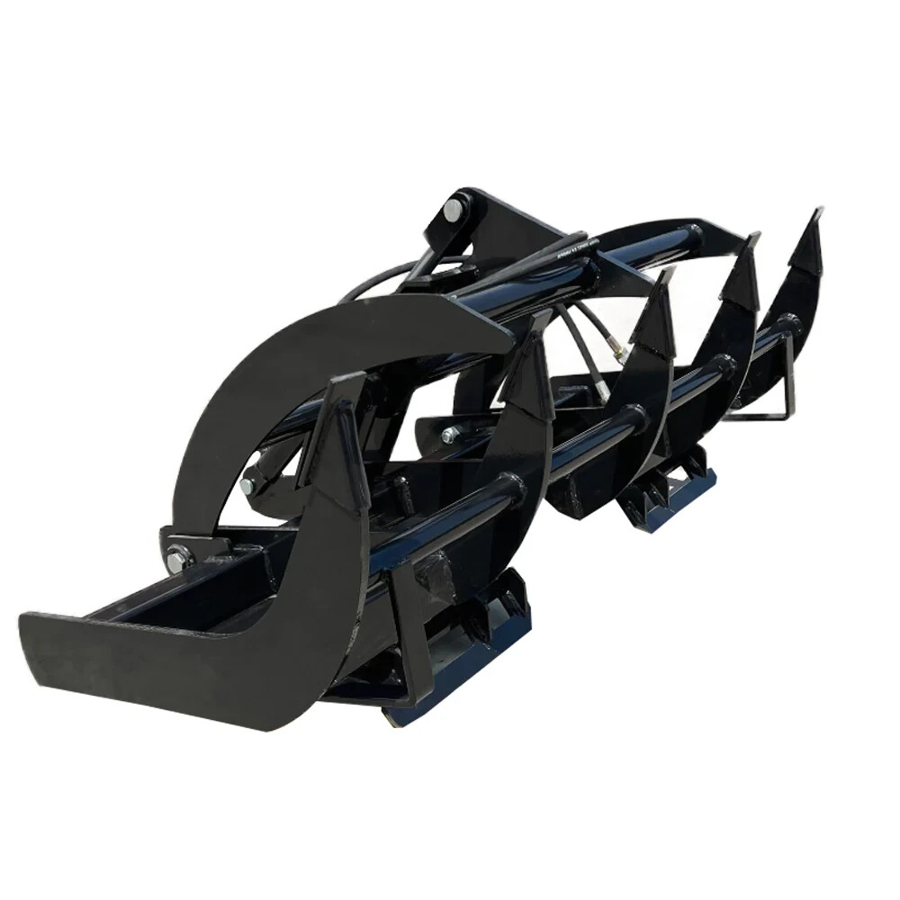 Agrotk 72'' fit Skid Steer Root Rake Grapple Bucket Attachment Skeleton Loader