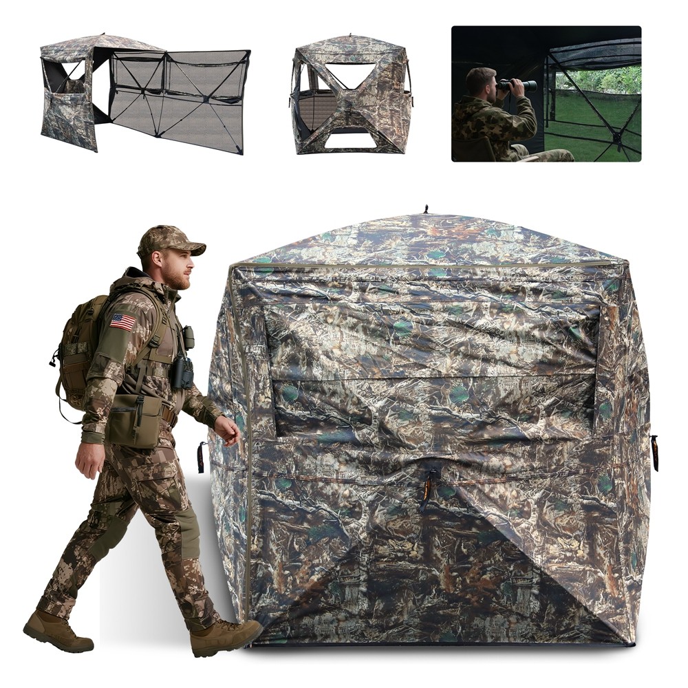 FLISSA NEW Hunting Blind See-Through with Full-Opening Door 3-4 Person 270Degree