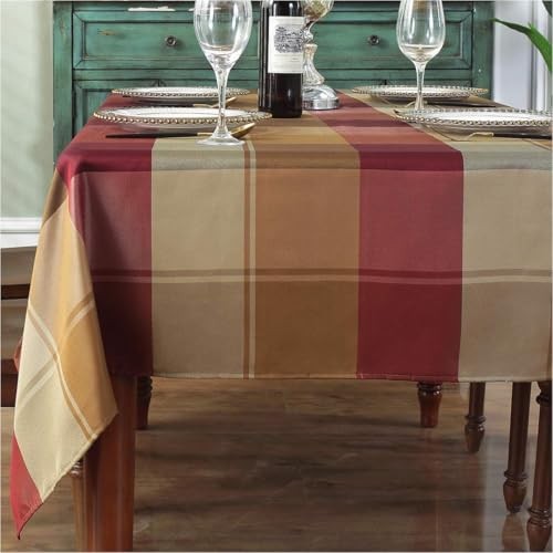 Rectangle Tablecloth Checkered Style Polyester 70" x 52" (Rectangular) Red