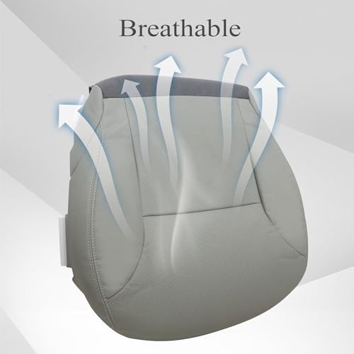 Driver Side Bottom Replacement Perforated Leather Replacement Seat Cover Gray