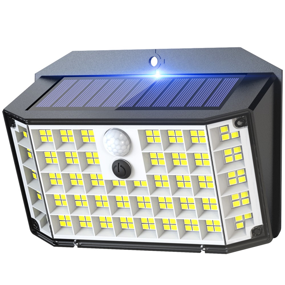 4Pack Solar Powered 176 LED Wall Lights PIR Motion Sensor Outdoor Security Lamp