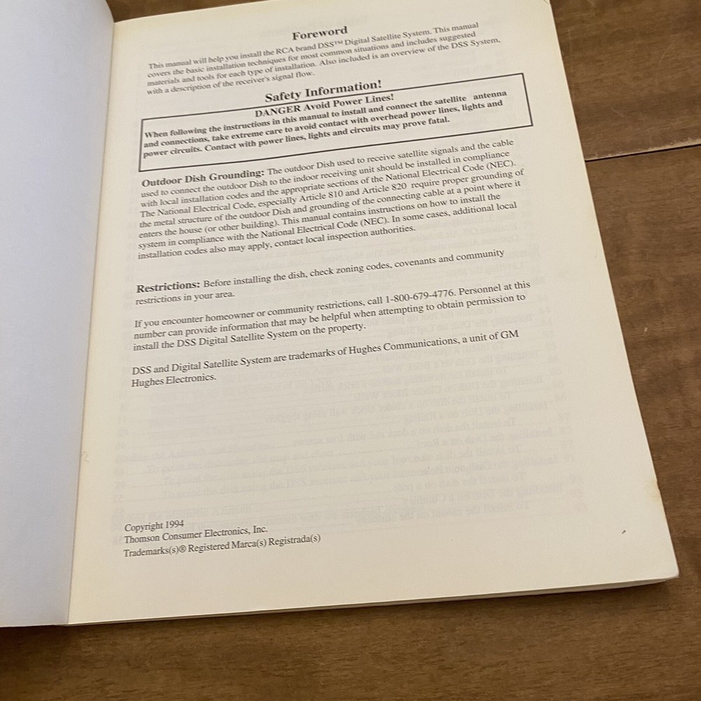 1994 RCA DSS Self-Installer Manual