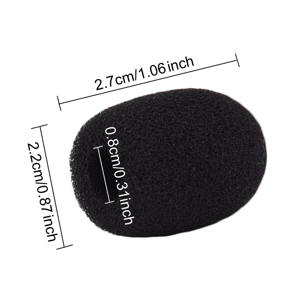 10 Pack Mini Small Size Lapel Headset Microphone Windscreen Foam Cover, Blac
