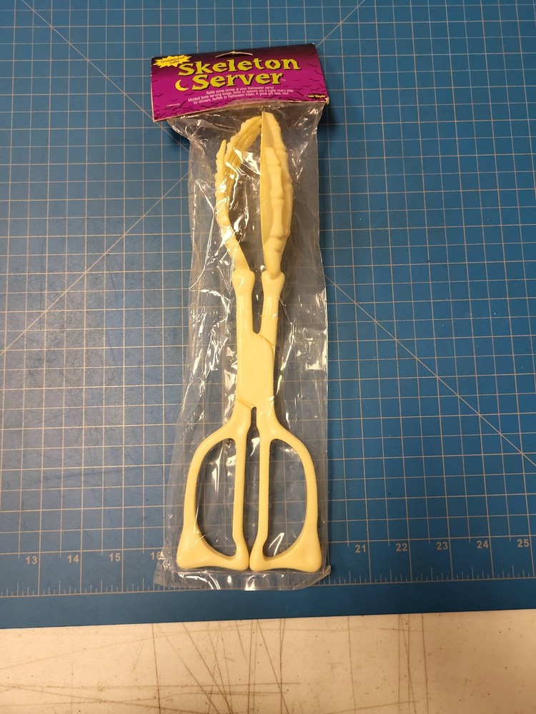 Skeleton Server Serving Tongs Bone Shaped Halloween Party Food Serverware