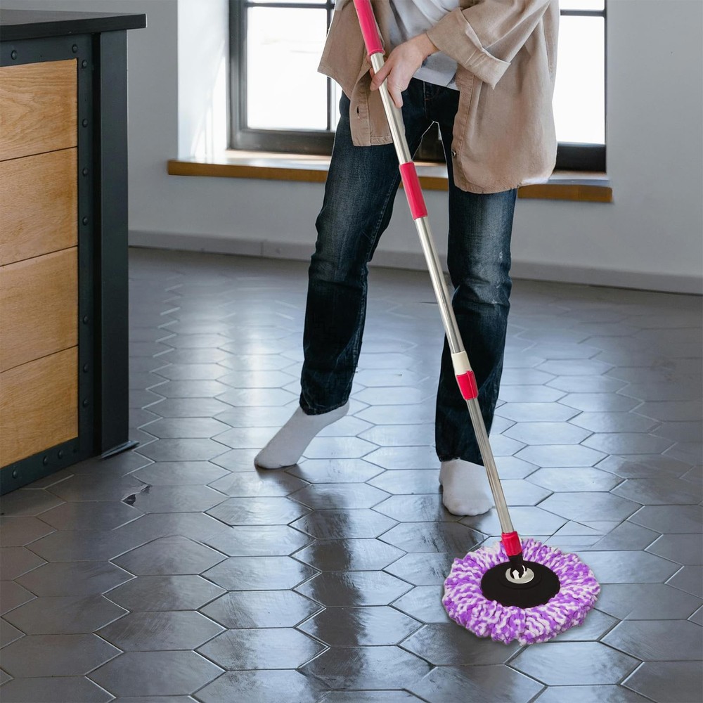 Spin Mop Handle 360 Degree Spin Mop Pole Handle Rotating Telescopic Stick for...