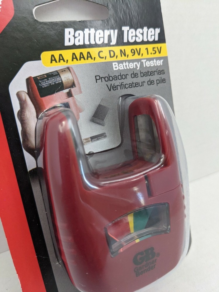 Battery Charge level Checker Tester AA AAA C D 9V N Button Cell Gardner Bender