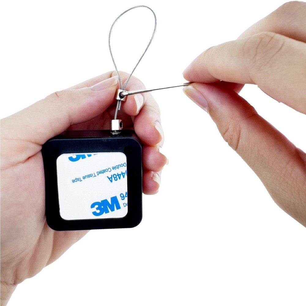 Retractable Cable Lock with Double-Sided Adhesive ABS Remote Control Security...