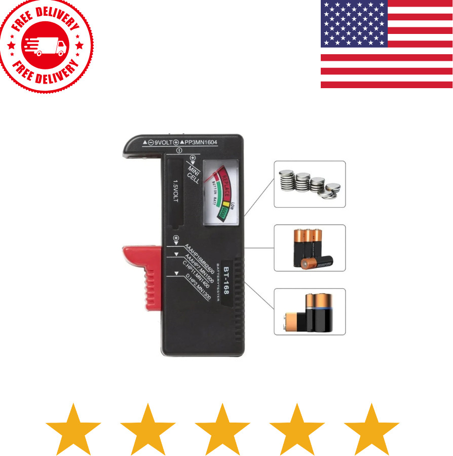 Universal Battery Tester Checker AA, AAA, 9V PP3, 1.5V Am