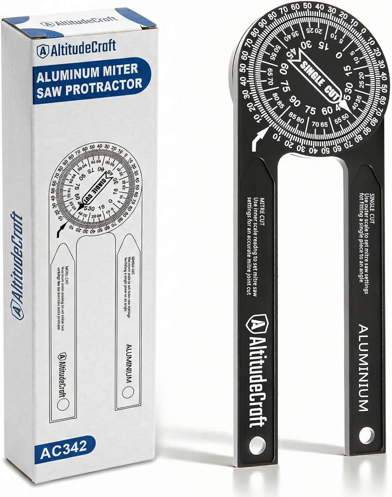 Precision Miter Saw Protractor – No-Math Angle Finder for Crown Molding, Trim &