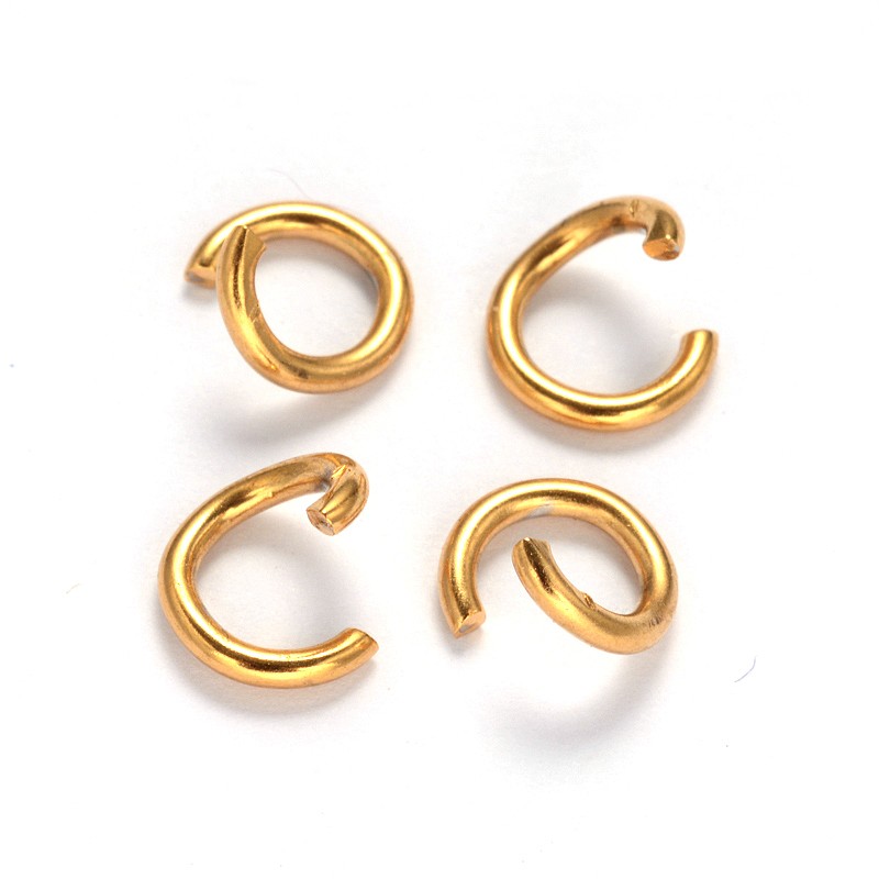 200pcs Open Jump Ring Gold 7mm Split Ring Connector for Jewelry Keychain Making