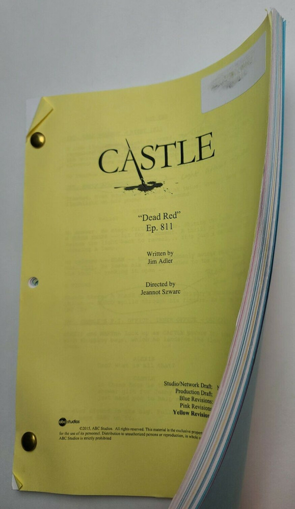 CASTLE / Jim Adler TV Script, Ann Cusack & Seamus Dever "Dead Red"