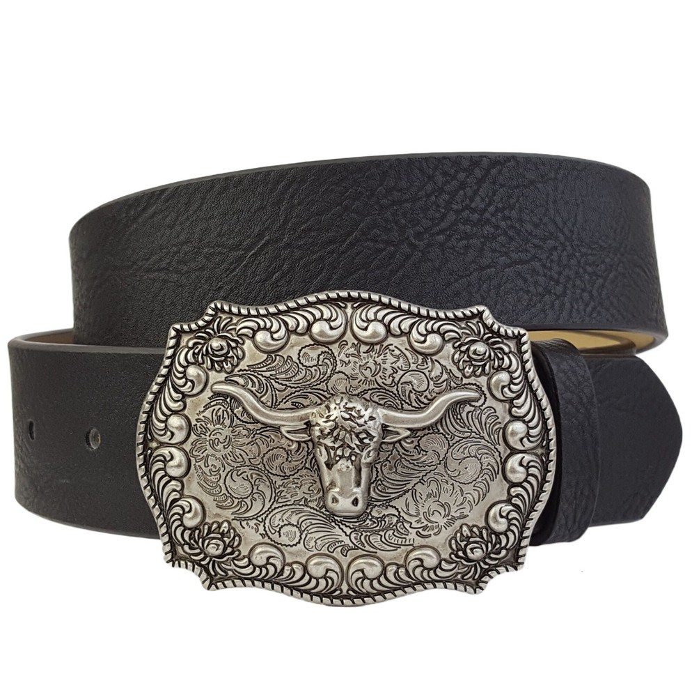 Silver Long Horn Buckle Belt