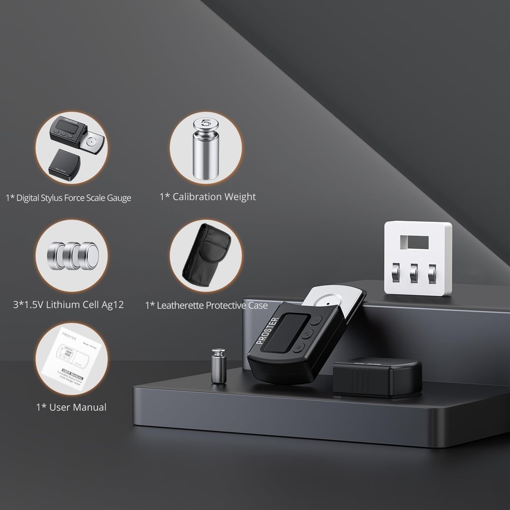 Proster Turntable Stylus Force Tracking Scale - Phono Turntable Cartridge Pre...