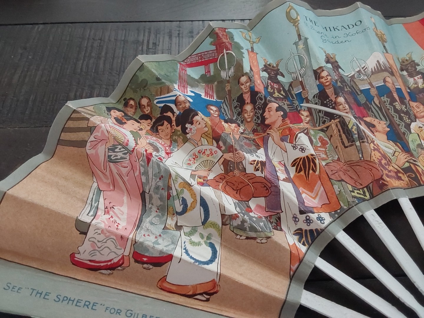 The Mikado 1900s Hand Fan "The Sphere" Theater Gilbert & Sullivan Opera