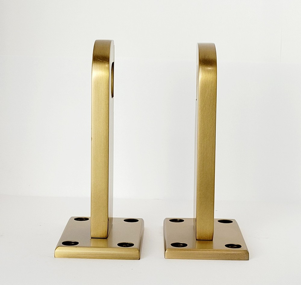 Restoration Hardware Bayonne Solid Brass End Brackets Small LBB Open Box