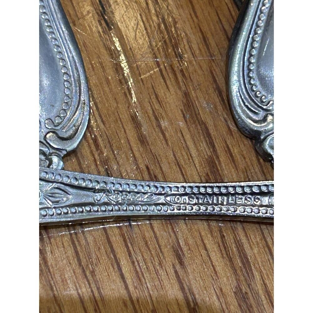 Rogers Stainless Flatware Teaspoons Set Of 3 Rose Pattern