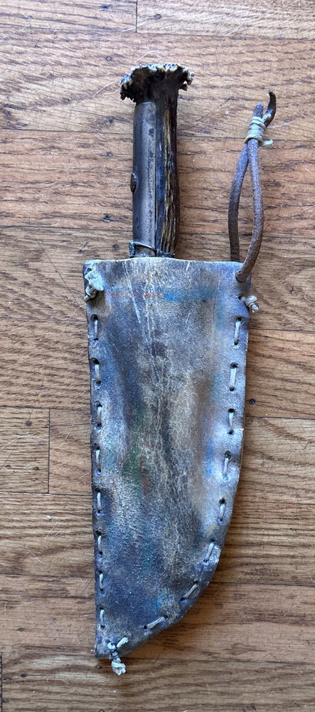 Antique Custom Made Knife, Original Sheath