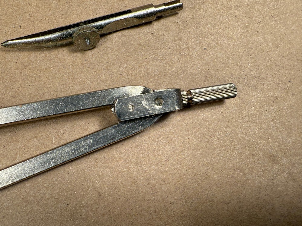 Vintage Waltham Drawing Instruments Small Case Germany Circle Drafting Compass