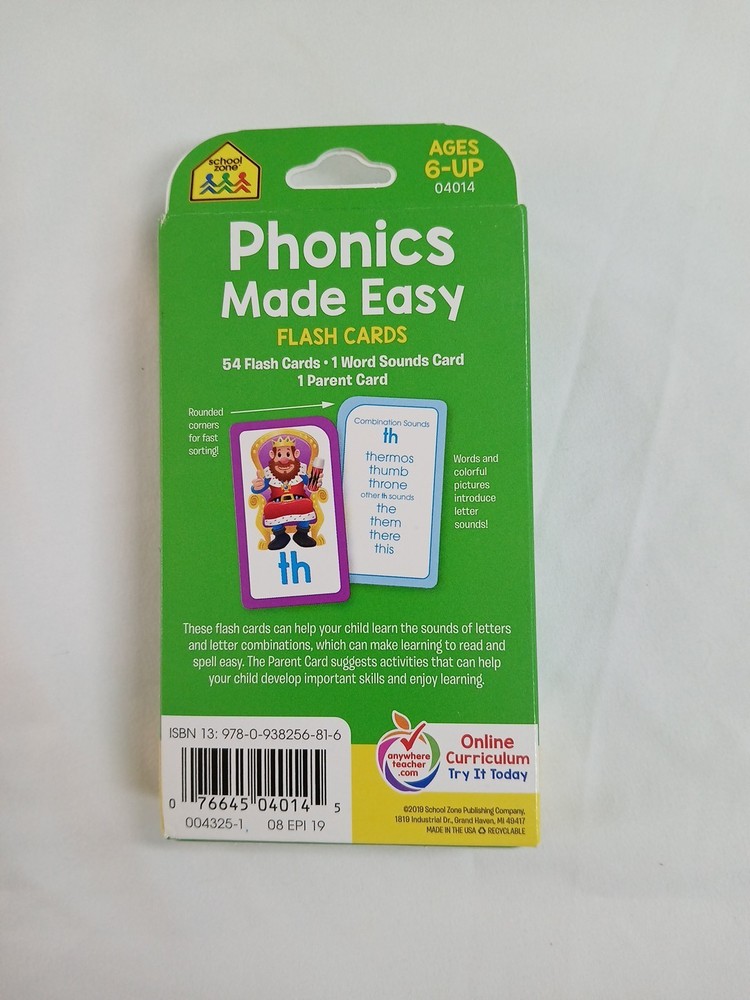 School Zone Word Families Flash Cards
