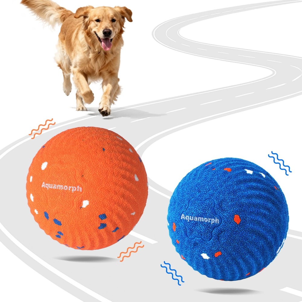 Aquamorph 2 Pack Interactive Dog Balls - Auto Moving Bouncing Vibrating Washable