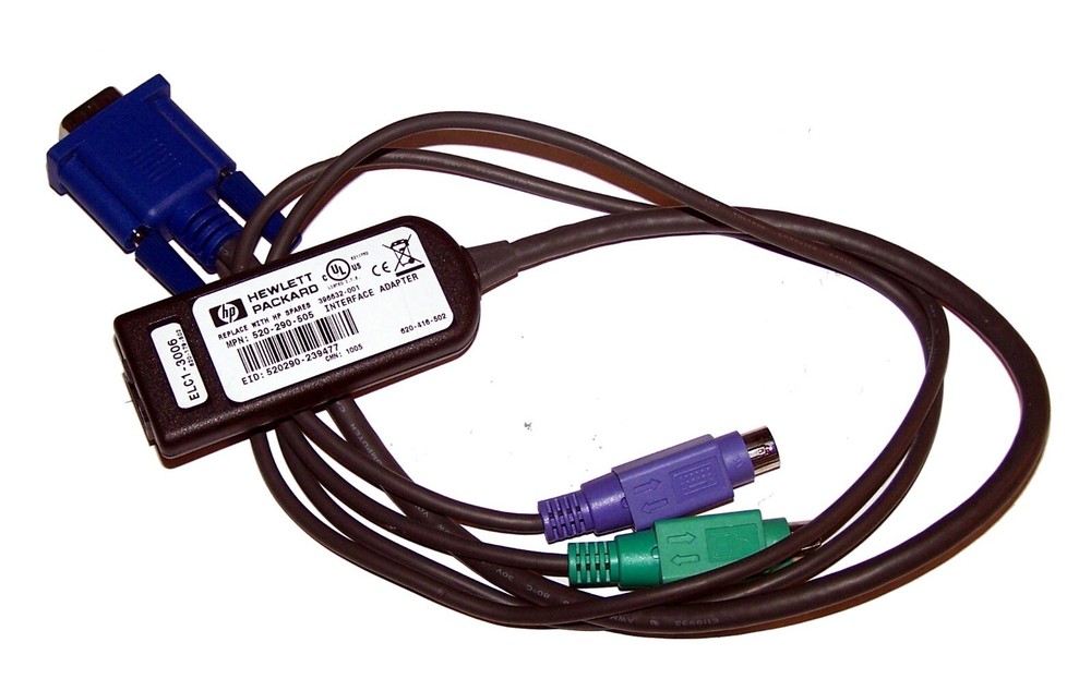 HP 396632-001 KVM CAT5 PS/2 INTERFACE ADAPTER