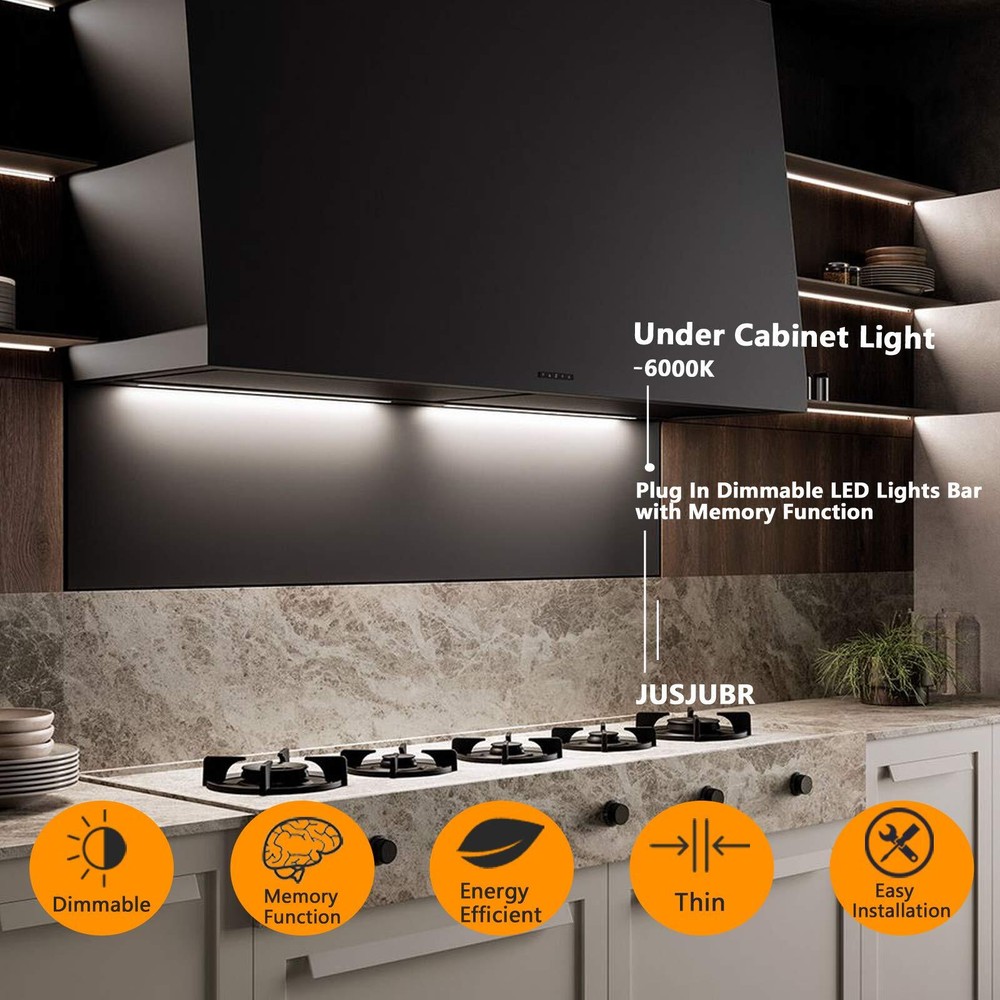 Under Cabinet Light, 12 Inch Plug in LED Closet Light with Memory Function, Cold