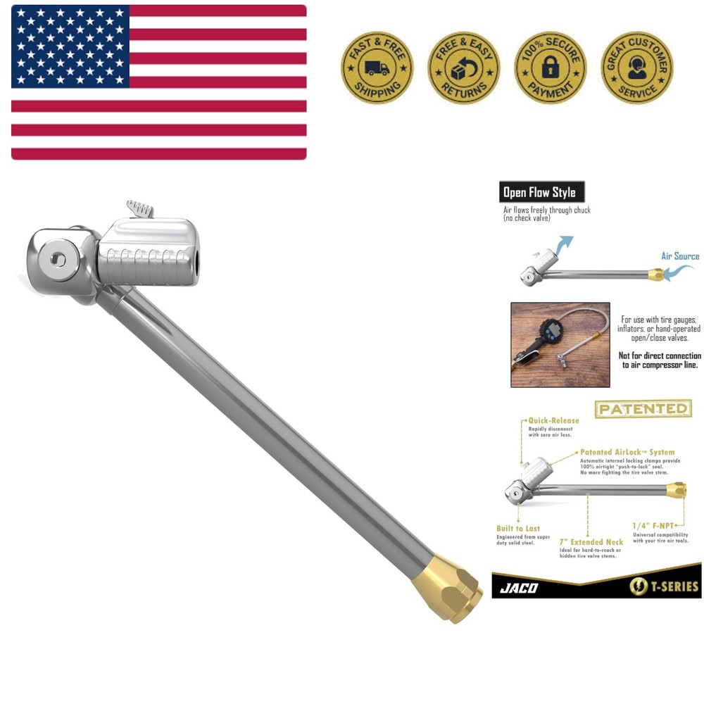 Durable JACO Lightning Tire Air Chuck - Quick Disconnect 4.2 Ounces, Safe Usage