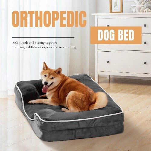 Dog Bed for Extra Large Size Dogs with Non-Slip Base, Orthopedic Pet Sofa 42" L