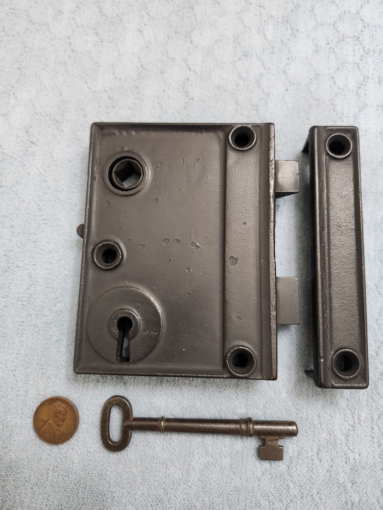 Interior Rim Lock Reversible Restored W/Key