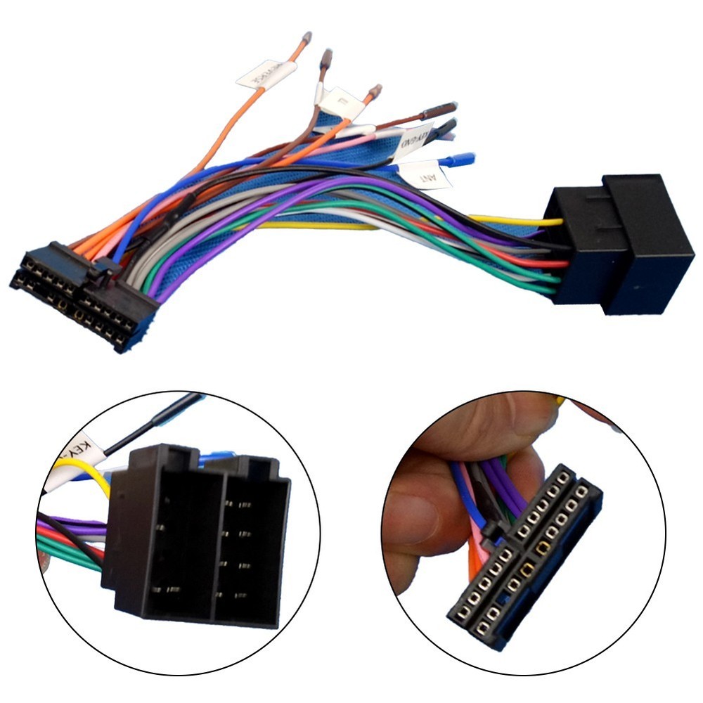Robust 20Pin ISO Wiring Harness Adapter Compatible with Various Models