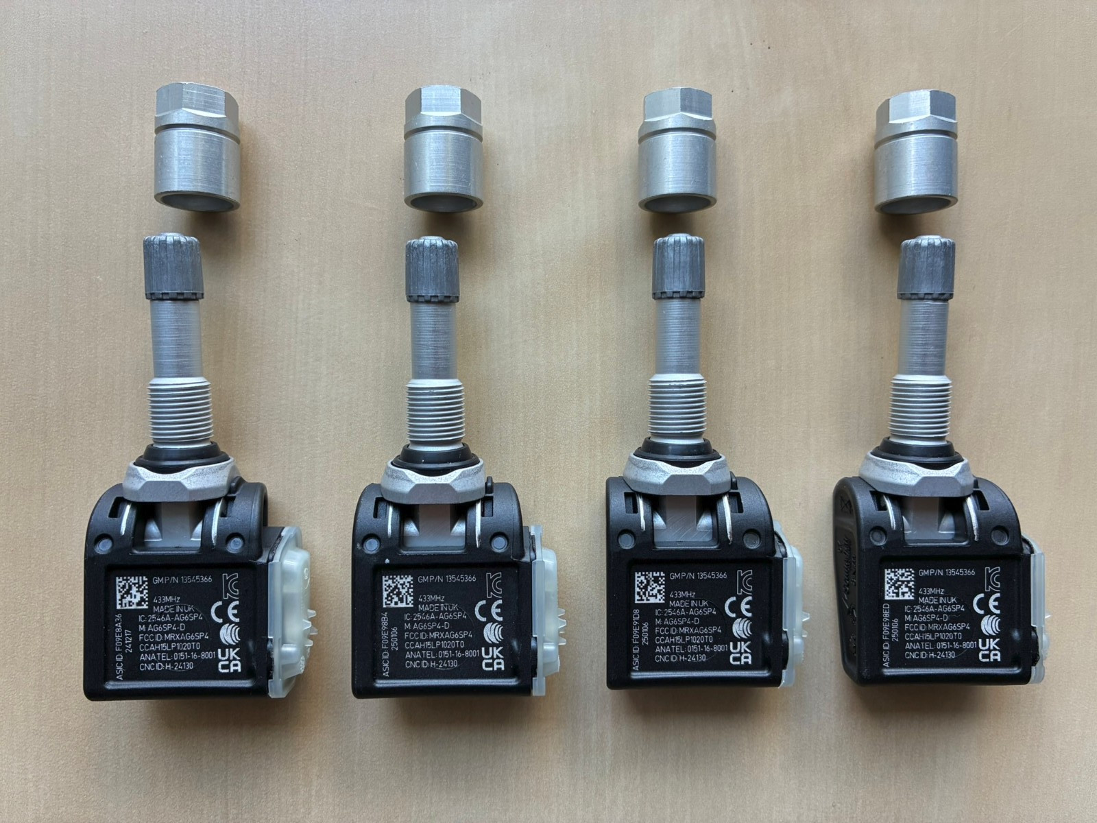 New 2025 For 2022-26 Chevolet & GMC TPM Trailer P/N 86803857 Set of 4 Sensors