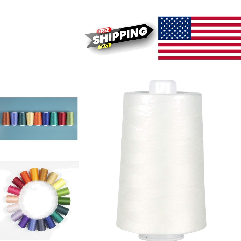 Natural White 40 Weight Polyester Thread 6000 Yards Ideal for Quilting Projects