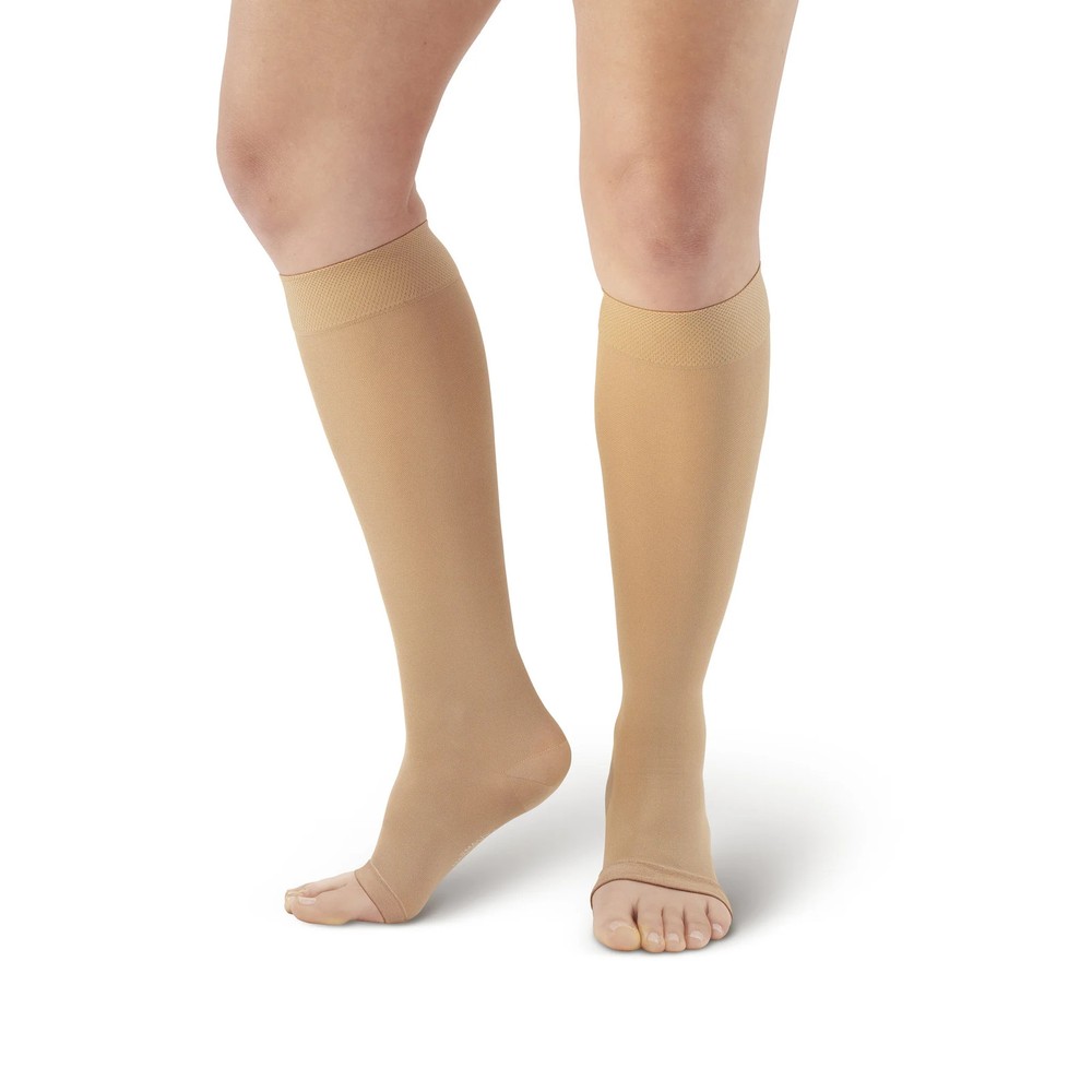 Ames Walker 209OT Microfiber Opaque Open Toe Knee Highs 15-20 mmHg