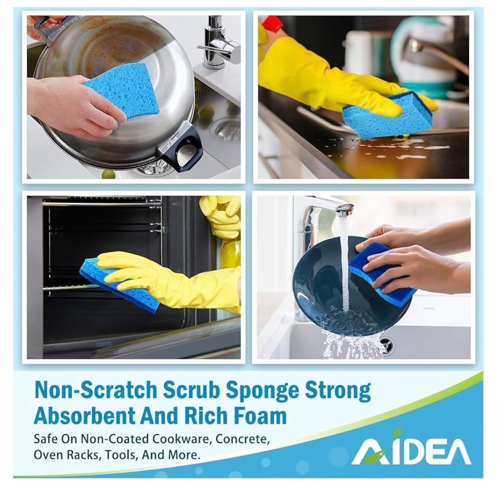 Scrub Sponges Pack of 6 Blue All-Purpose