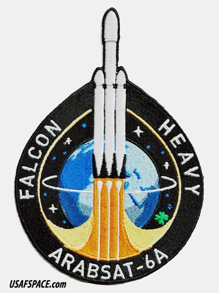 Authentic ARABSAT-6A-SPACEX ORIGINAL-FALCON HEAVY Launch SATELLITE Mission PATCH