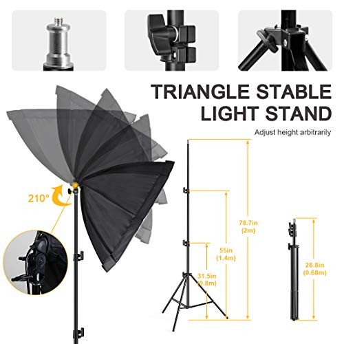 Softbox Continuous Lighting Kit for Camera Photo Video Softbox 2 pack