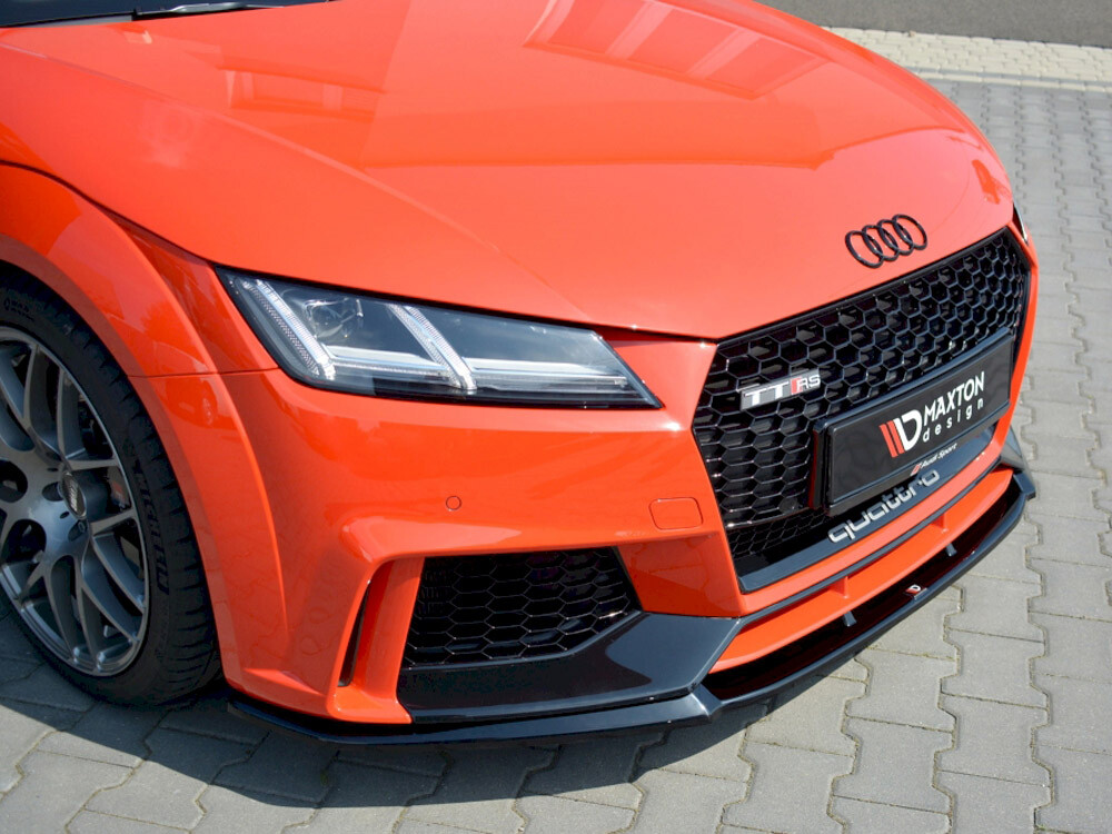 Front Diffuser Diffusor V2 Maxton Design Gloss Black For Audi Tt Mk3 (8S) Rs