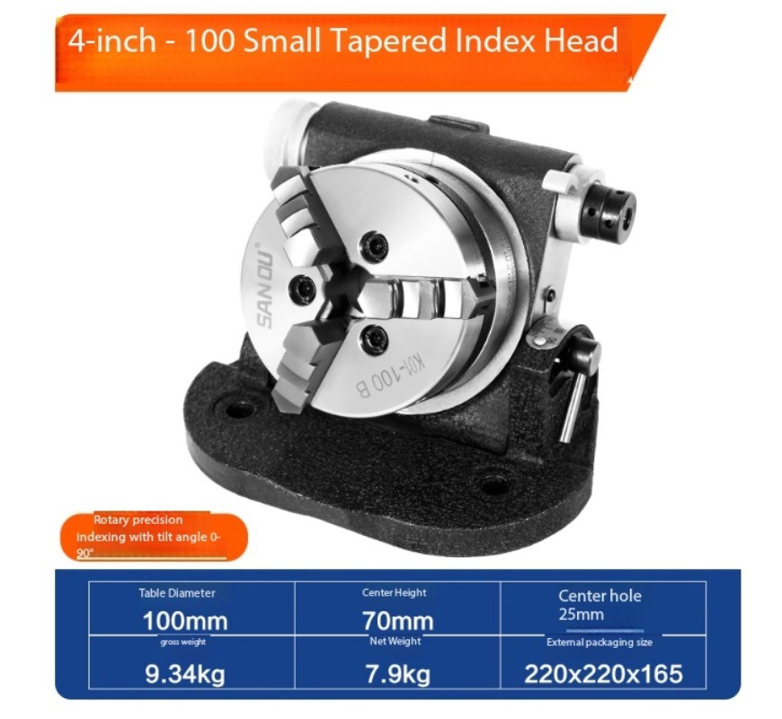 4-inch Type Indexing Head Miniature Vertical/Horizontal Universal Indexing Plate