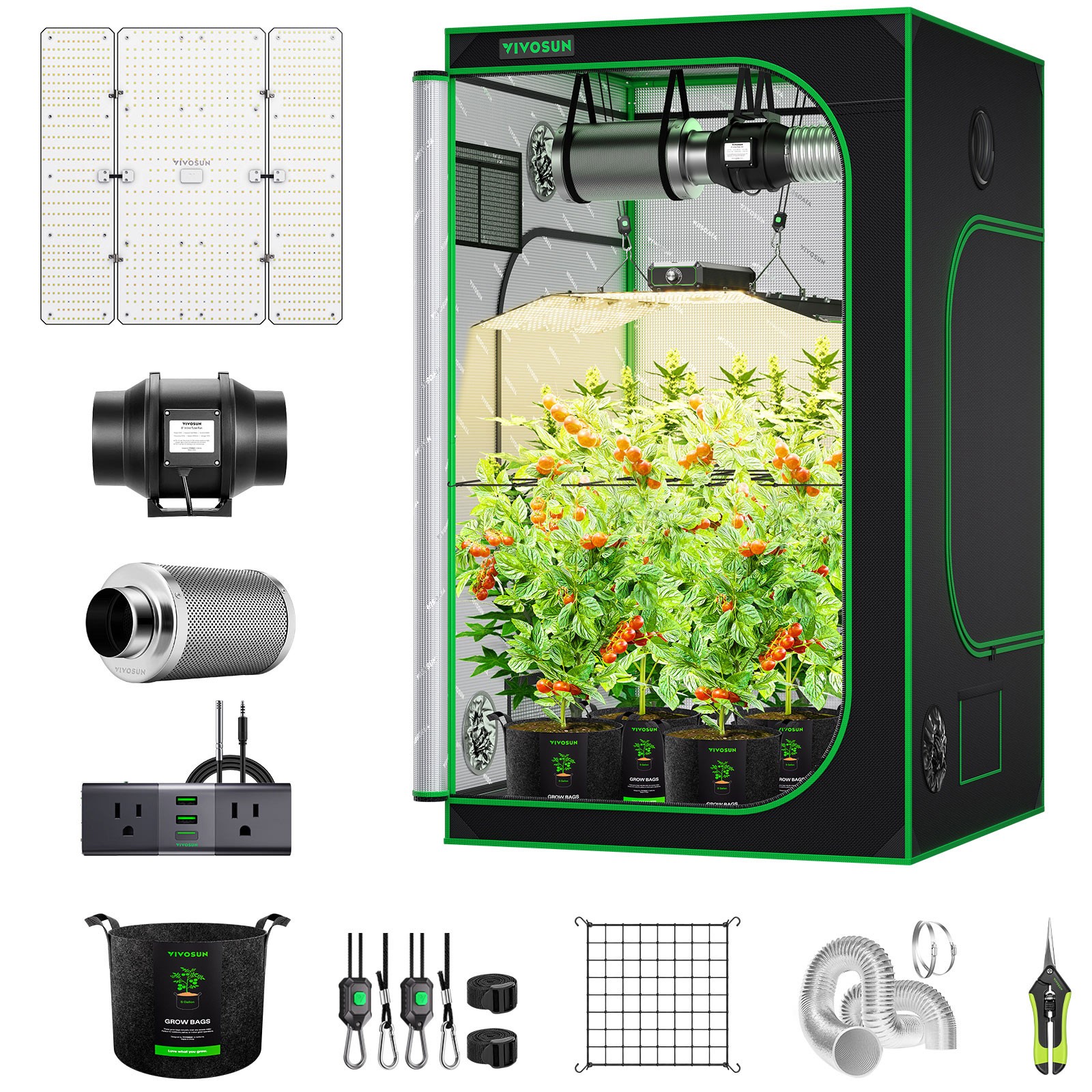VIVOSUN 4x4ft Starter Complete Grow Tent Kit A22 Growhub Wifi for 4-8 Plants