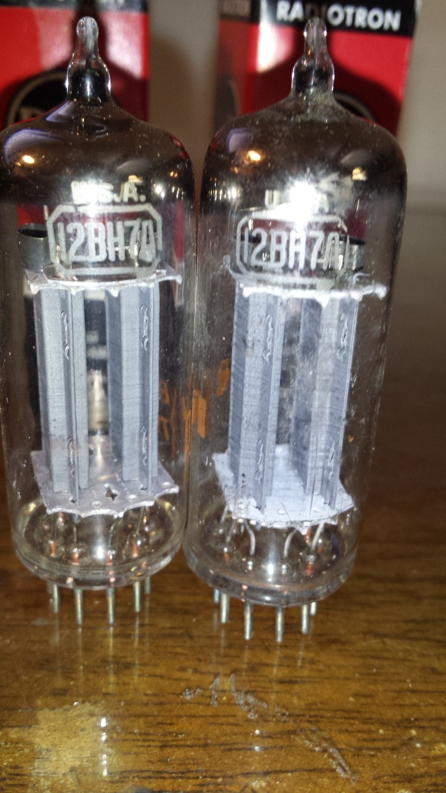 ⭐️Closely Matched Pair RCA 12BH7A GREY Plate O Getter USA Tube TV7 Tested LOT A+