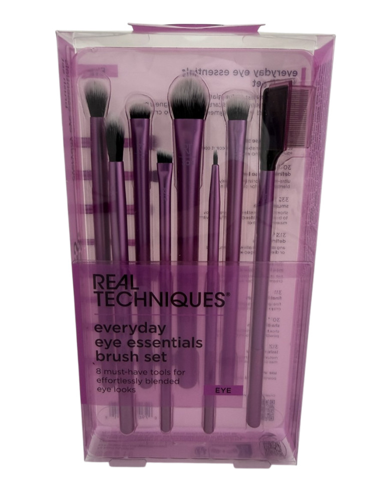 8 pc Real Techniques NEW Everyday EYE Essentials Makeup Brush Tools Set