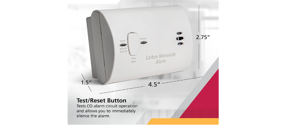 CO Gas Detector Carbon Monoxide Warn Battery Powered Alarm LED Test Reset Button