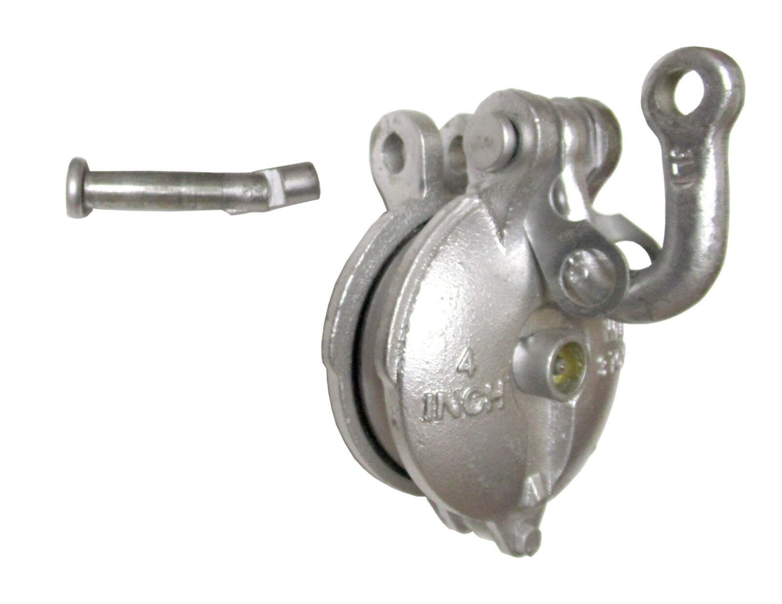 Yarding Block with Shackle & Pin 3 Ton - 4 inch Sheave Pulley Grease Fitting