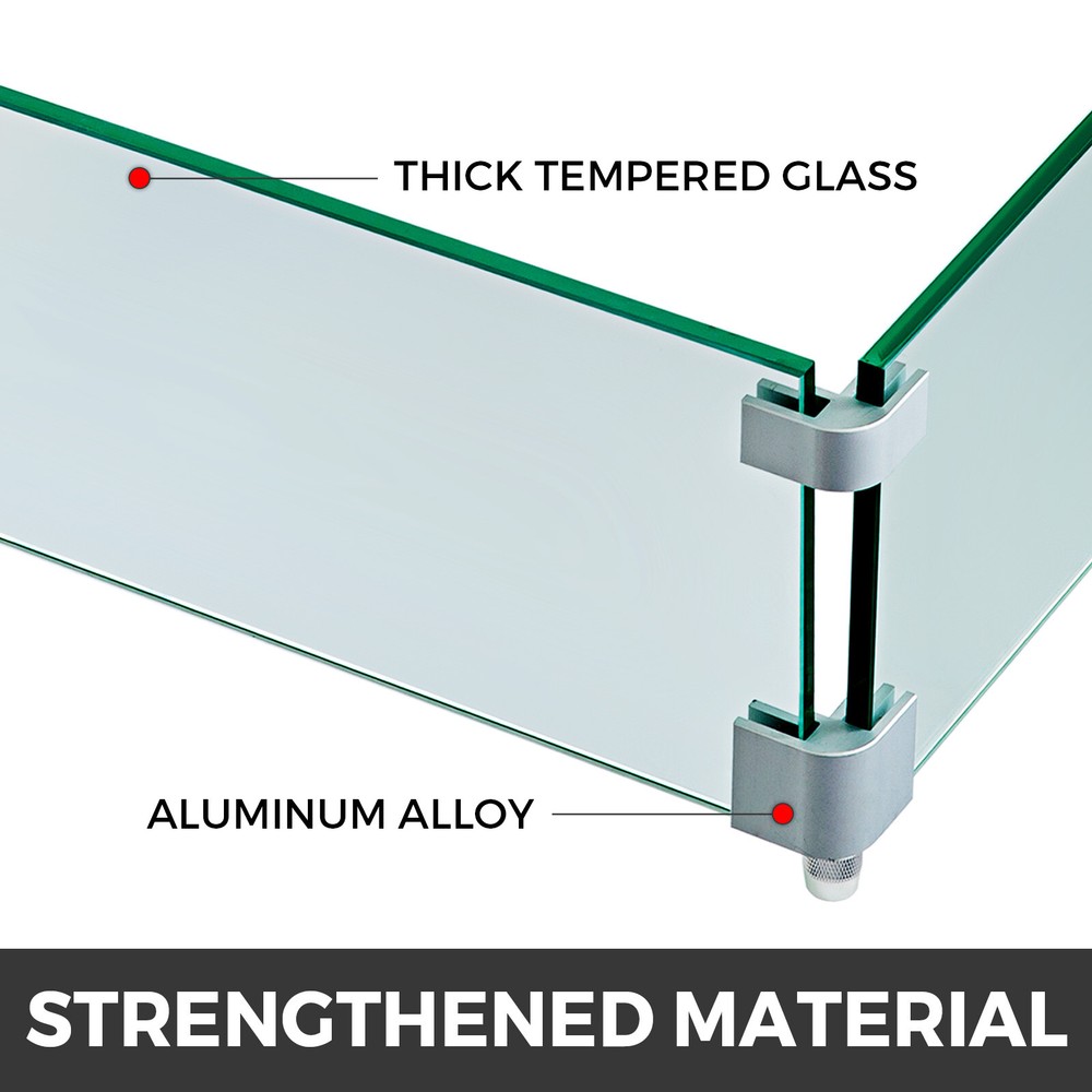 Outdoor Fire Pit Wind Guard Tempered Glass Flame Guard Rectangle/Square Clear