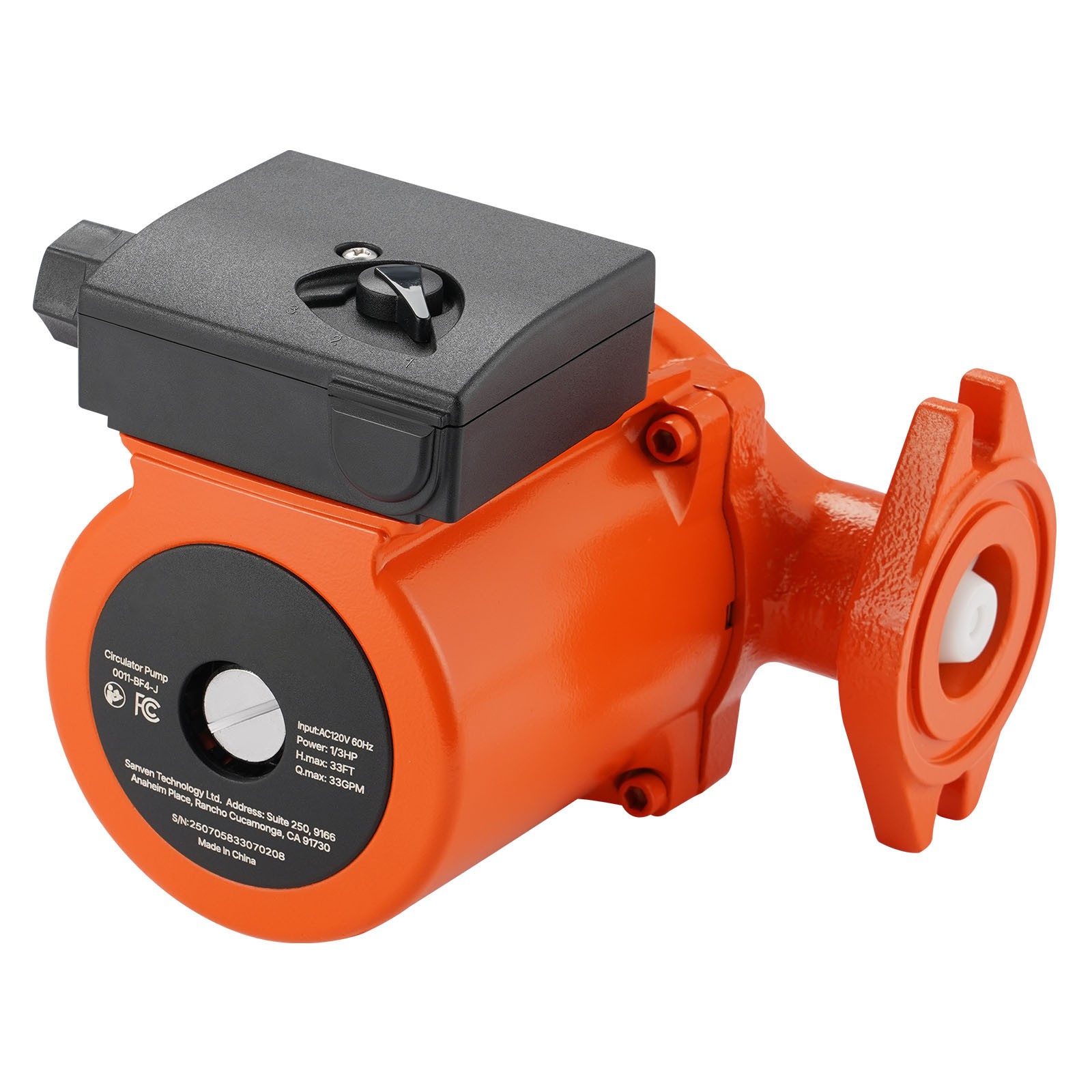 Uimoso Cast Iron Circulator Pump for Hot Water, 1/3 HP, 33 GPM Flow
