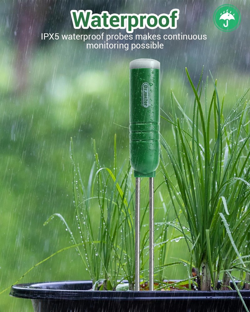 4-in-1 Soil Moisture Meter, 300ft Wireless Soil Tester Sensor, Temperature/Light