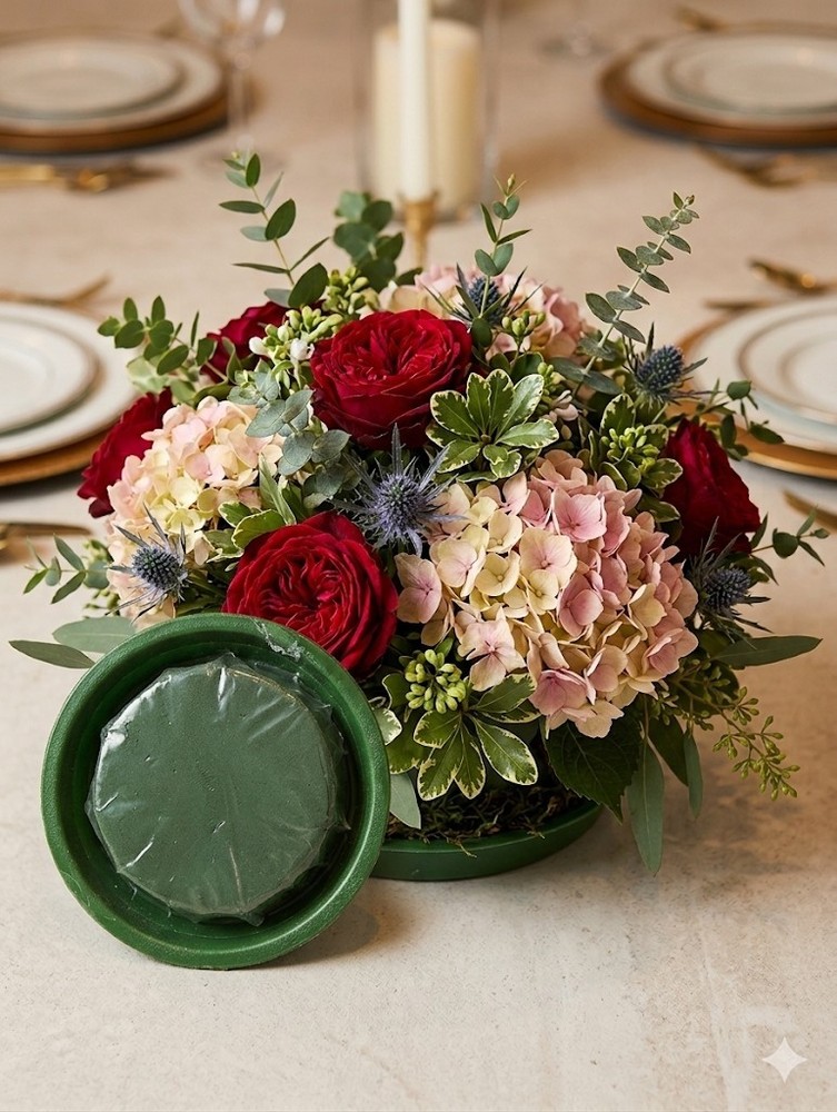 Vase Round Plastic Floral Foam 6pcs