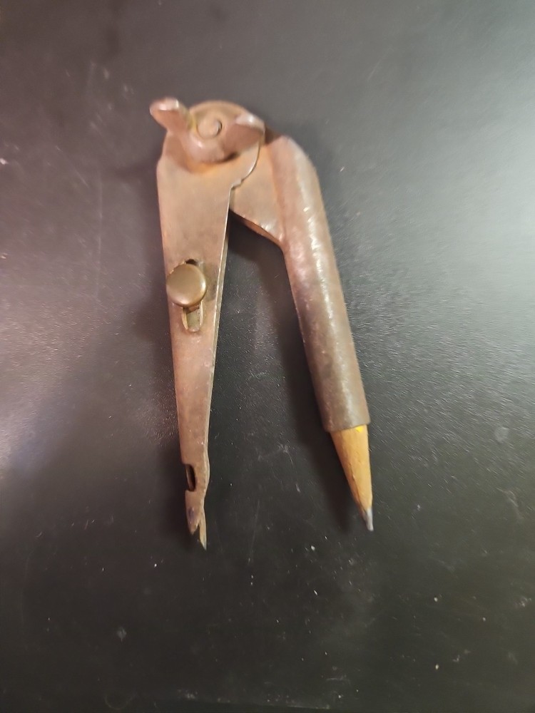 Antique Metal Drawing Protractor Compass